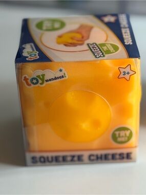 Large Squeeze Cheese Squishy Toy - Yellow